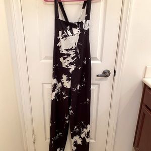 Black and white overalls/jumpsuit